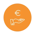 pictogramme offre euros orange