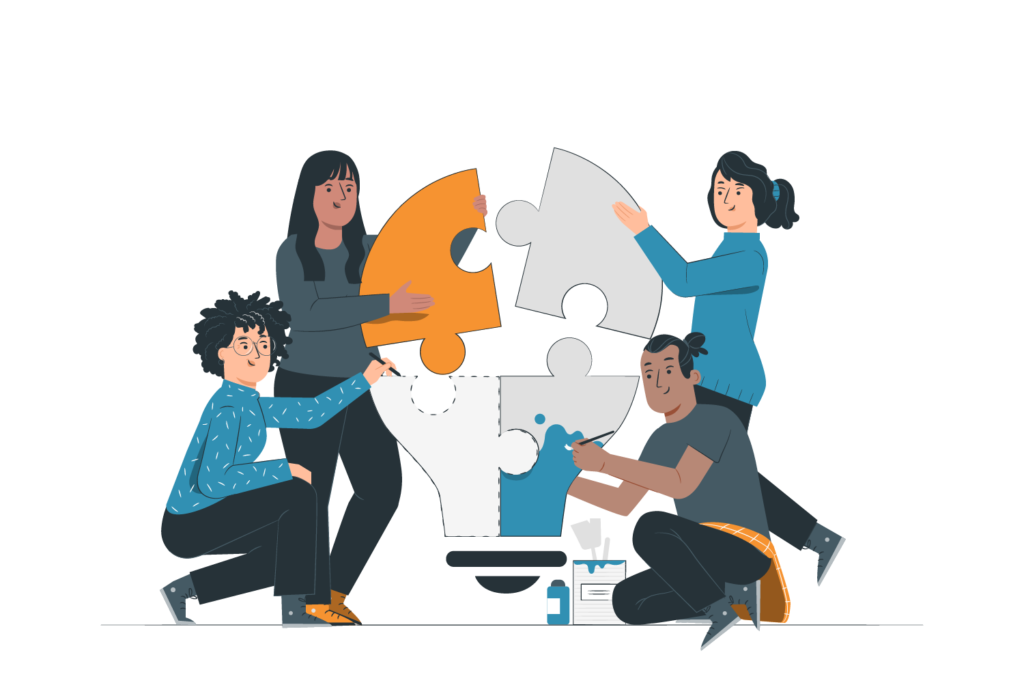 illustration ampoule en puzzle