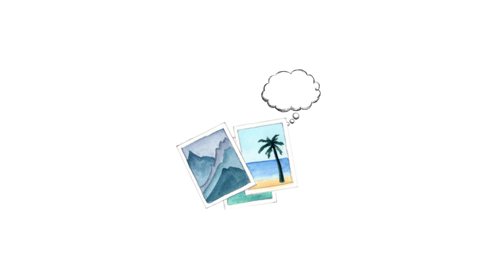 illustration des photo de vacances et des souvenirs
