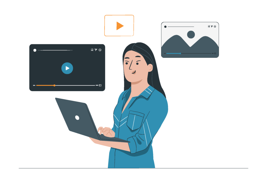 femme créant une vidéo