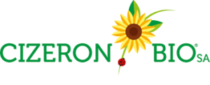 Logo Cizeron Bio avec tournesol et coccinelle.