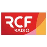 Logo de RCF Radio, fond rouge