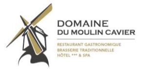 Logo Domaine du Moulin Cavier avec illustration de moulin.