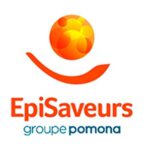 Logo EpiSaveurs, groupe Pomona, en orange et bleu.