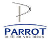 Logo de Parrot le fil de vos vies bleu foncé et gris