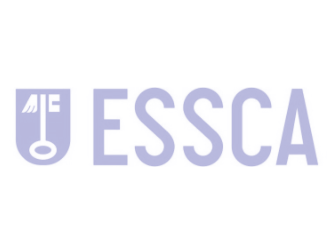 Logo de l&#039;ESSCA en duotone bleu et blanc