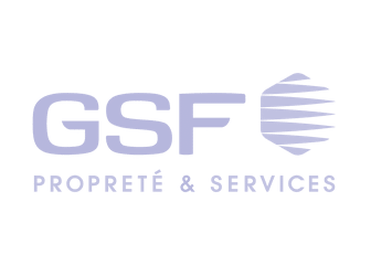 Logo de GSF Propreté &amp; Services en duotone bleu et blanc