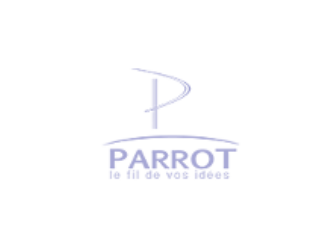 Logo de Parrot en duotone bleu et blanc