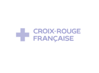 Logo de la Croix-Rouge Française en duotone bleu et blanc