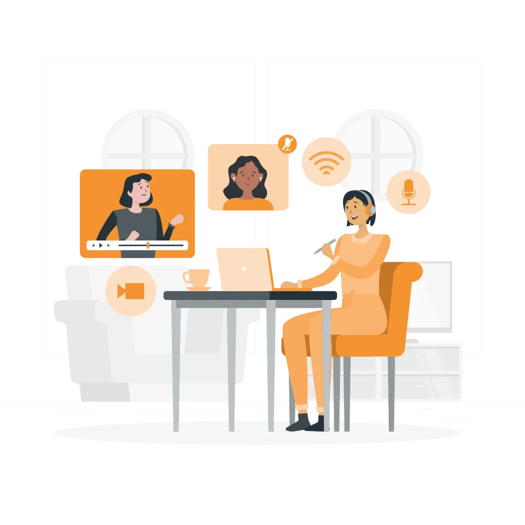 une femme partage avec le mobile learning