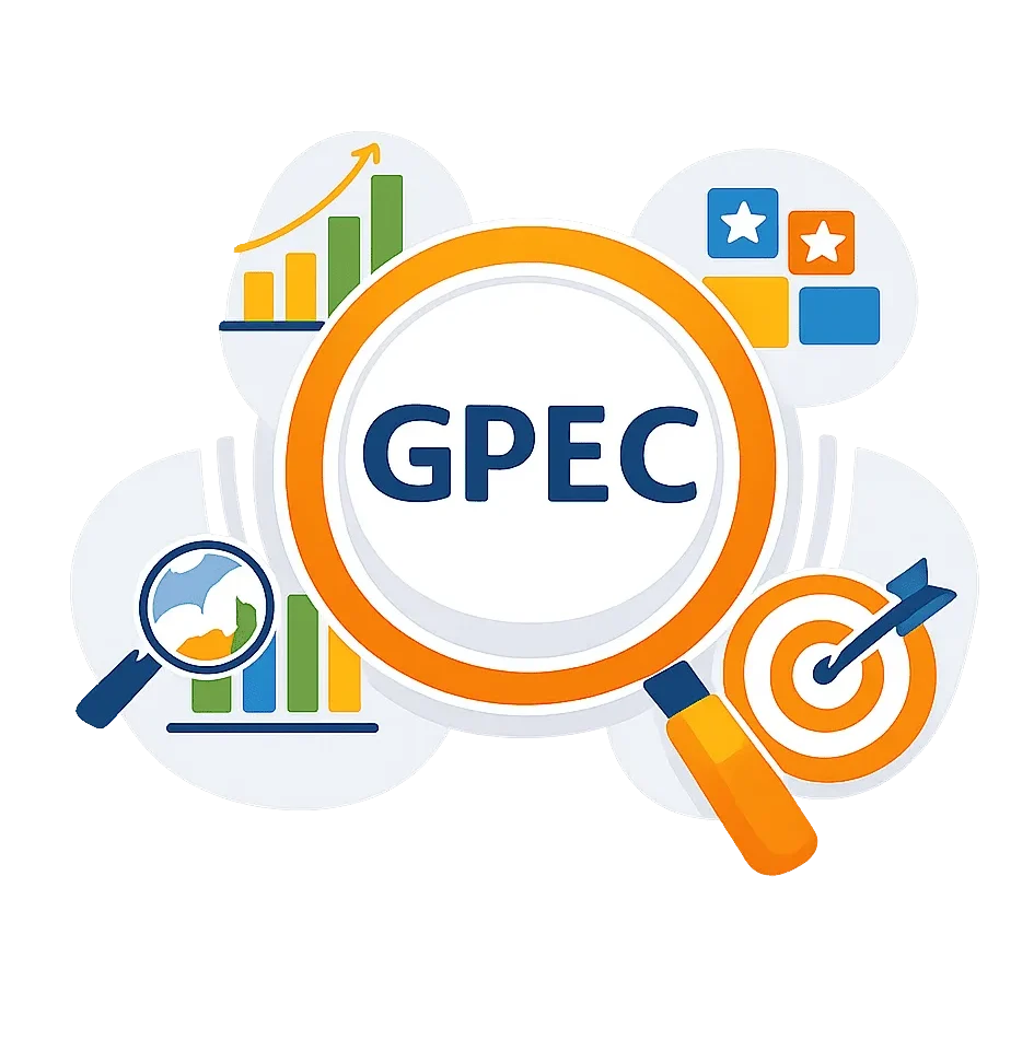 illustration-gpec-pilotage-competences-anticipation-rh-flat-design