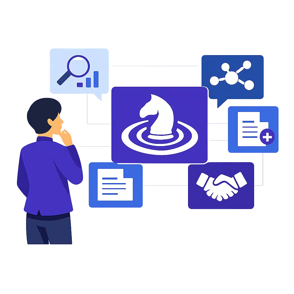 illustration-interface-modulaire-outils-lobbying-strategie-affaires-publiques-flat-design