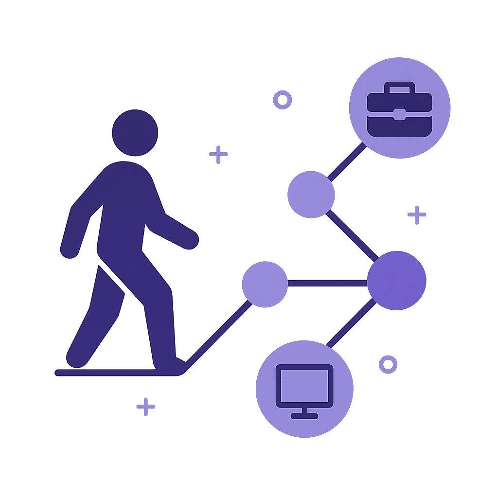 illustration-parcours-reseau-competences-flat-design