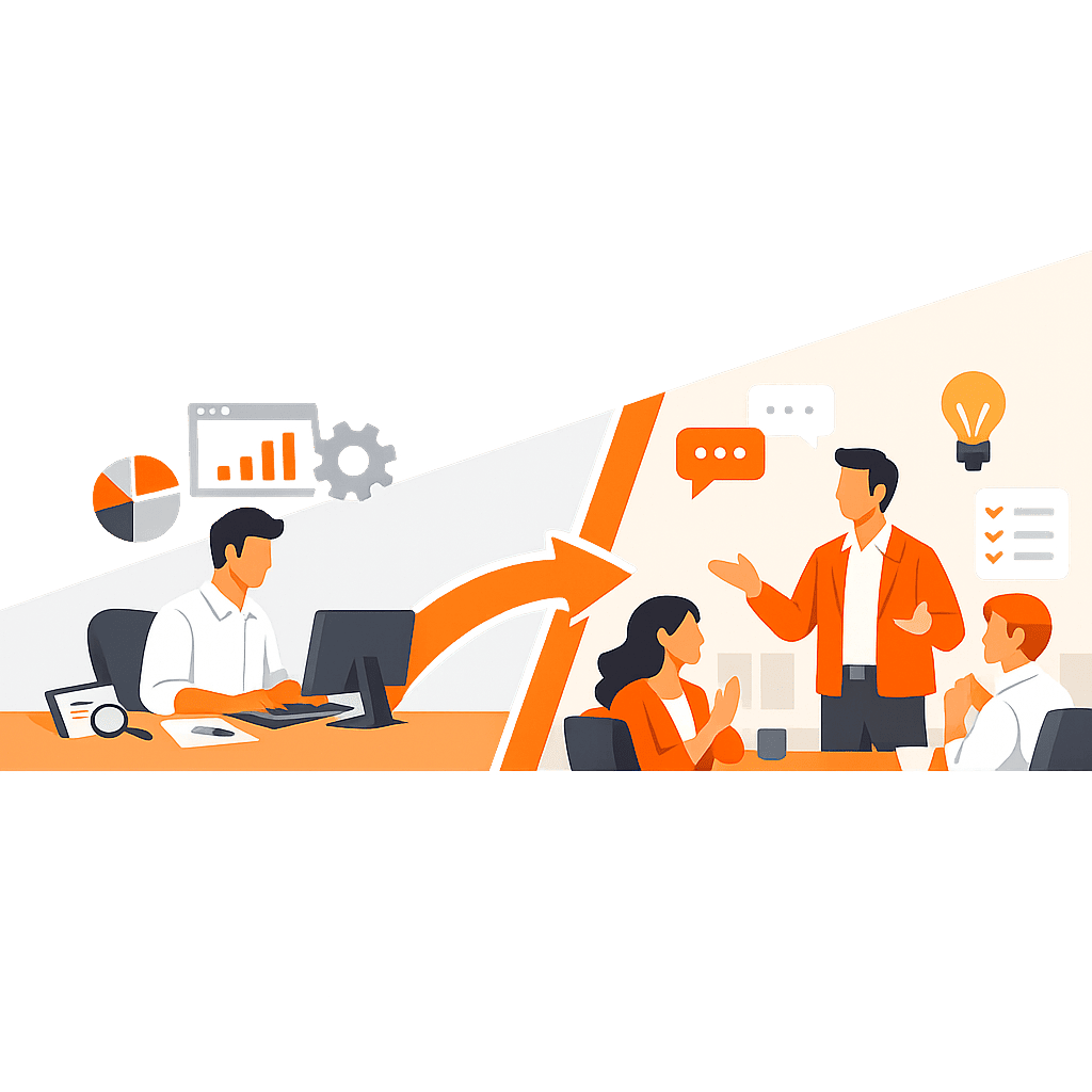illustration-evolution-expert-vers-manager-flat-design