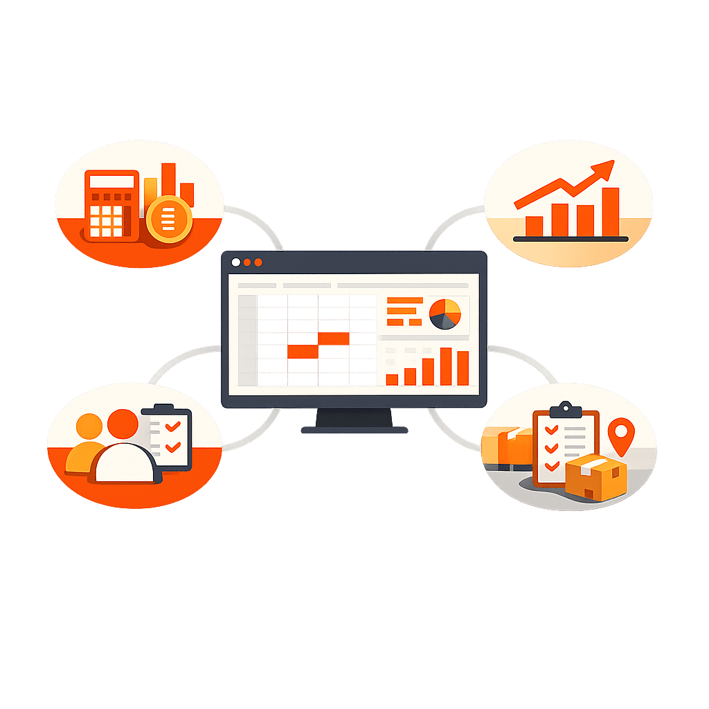 illustration-excel-entreprise-polyvalence-metiers-flat-design