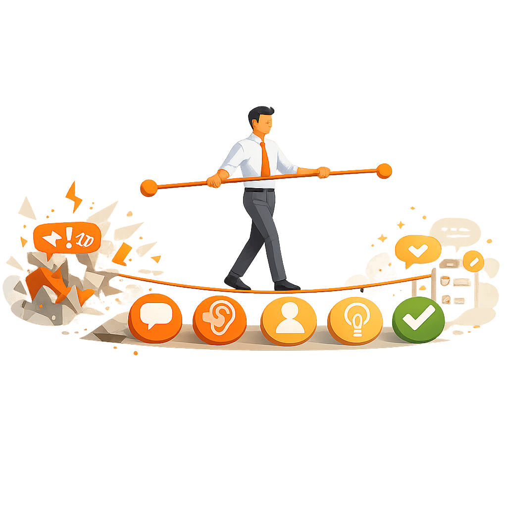 illustration-funambule-relationnel-methode-desc-flat-design