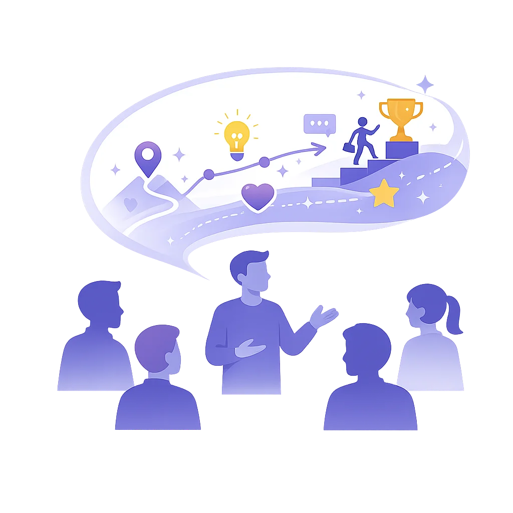 illustration-storytelling-linkedin-engagement-audience-narration-flat-design