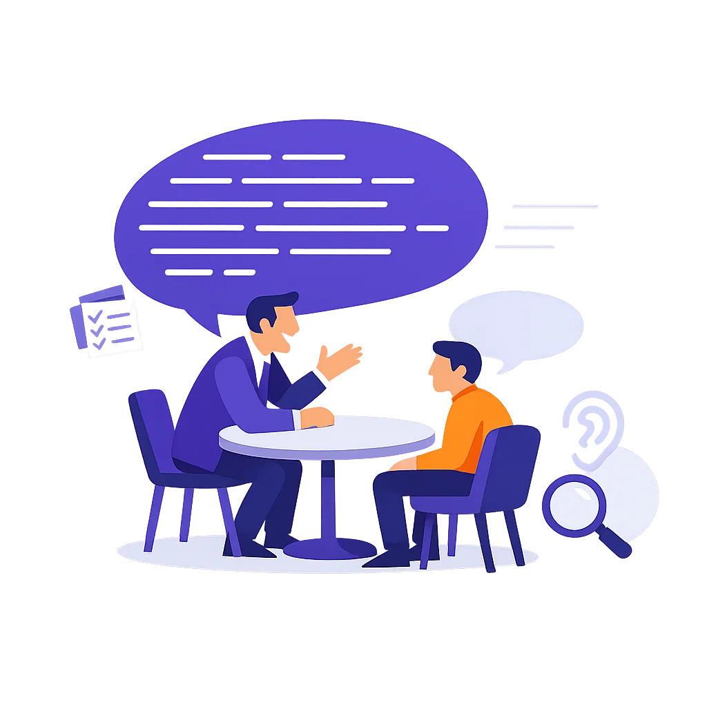 illustration-conversation-desequilibree-flat-design