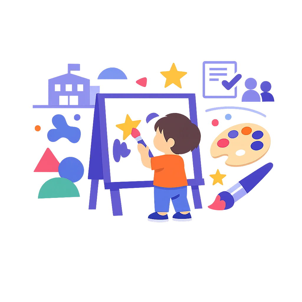 illustration-eveil-artistique-petite-enfance-flat-design