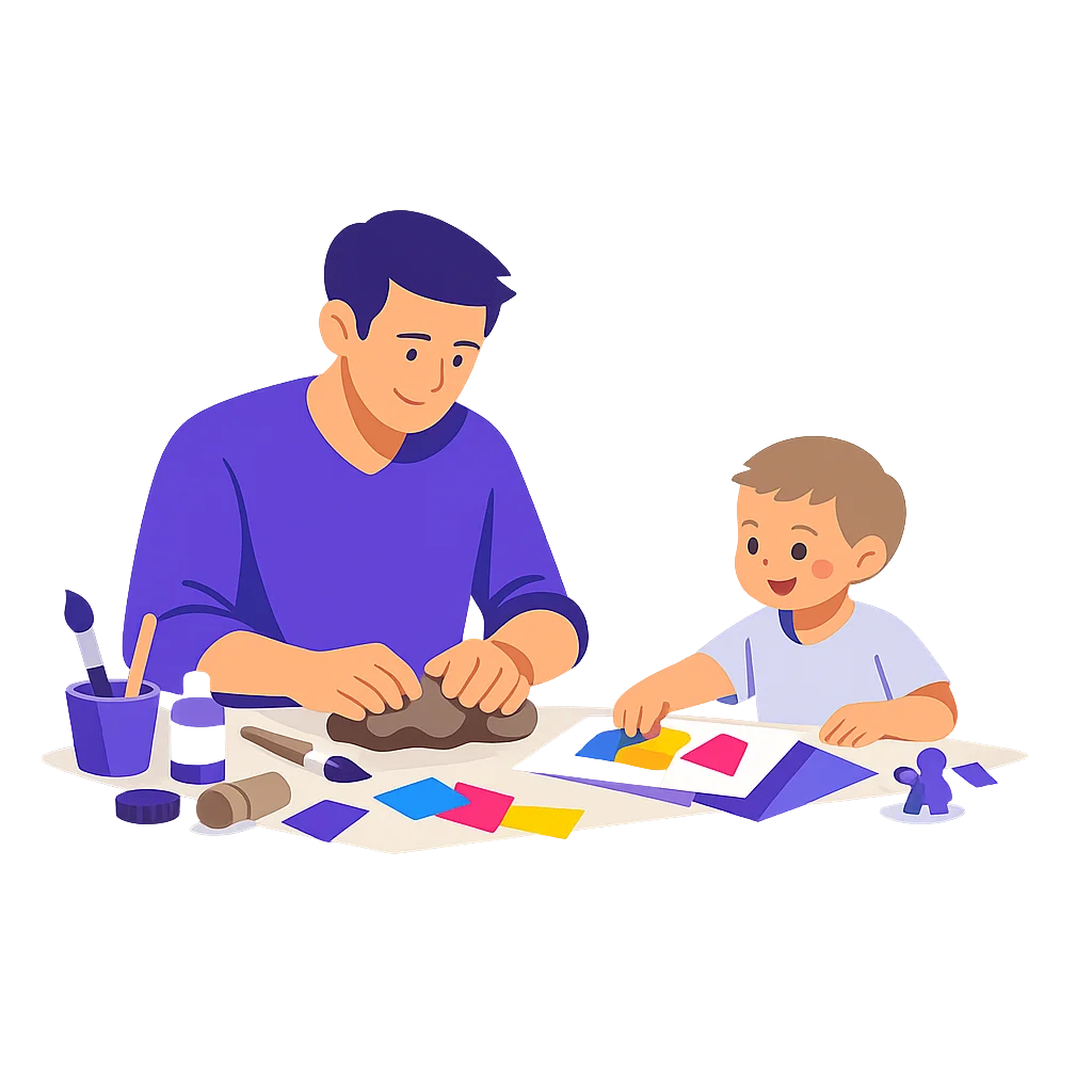 illustration-professionnel-petite-enfance-activite-artistique-flat-design