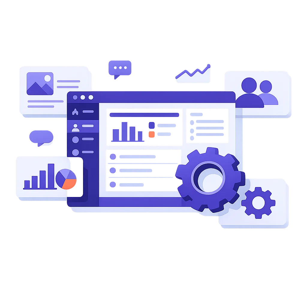 Comprendre-le-tableau-de-bord-et-les-reglages-essentiels-de-WordPress-flat-design