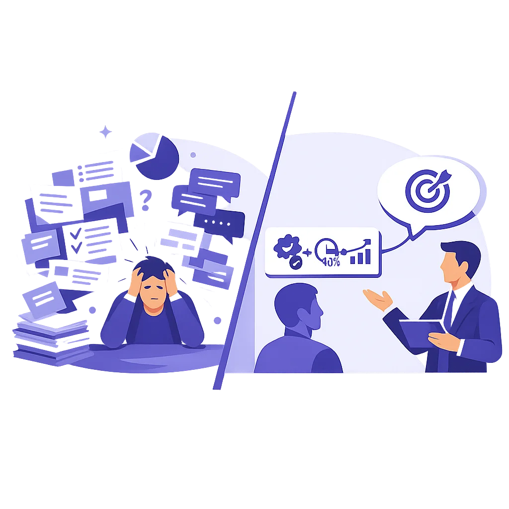 illustration-argumentation-personnalisee-vs-catalogue-flat-design