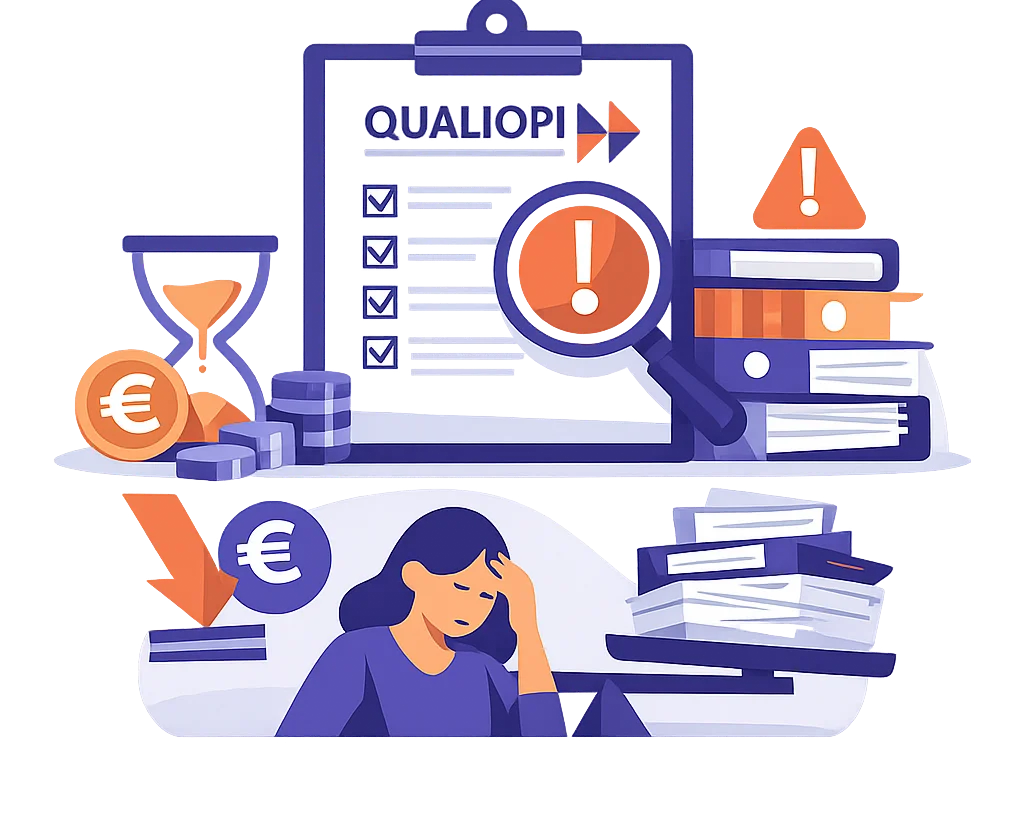 illustration-certification-qualiopi-sous-pression-flat-design