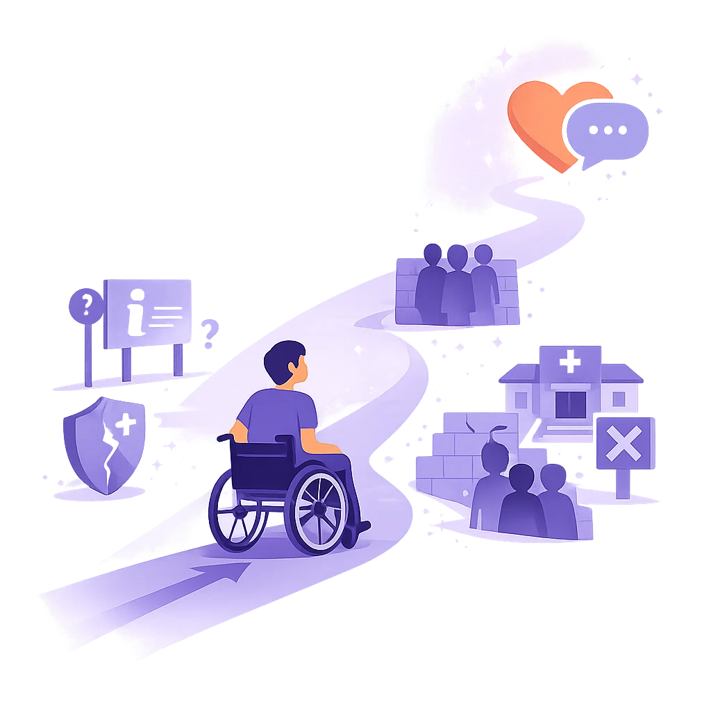 illustration-obstacles-vie-affective-sexuelle-personne-handicap-flat-design