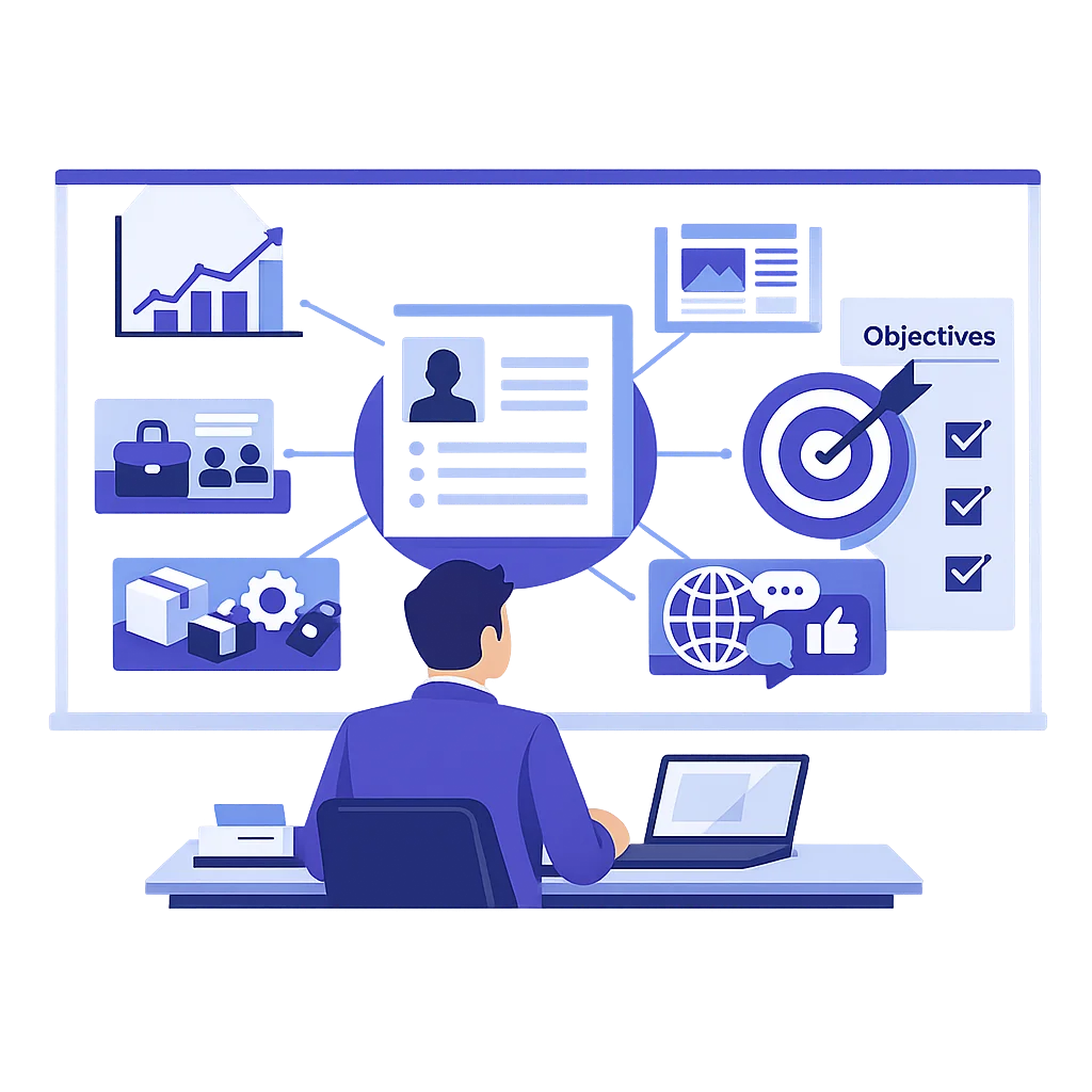 illustration-preparation-rendez-vous-commercial-prospect-objectifs-flat-design-formagora