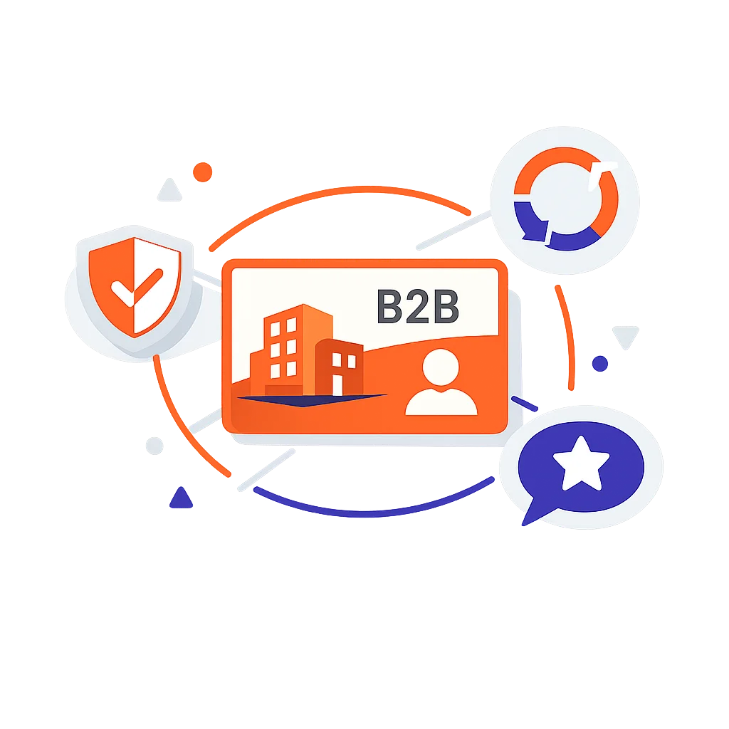 relation-client-b2b-levier-strategique-flat-design