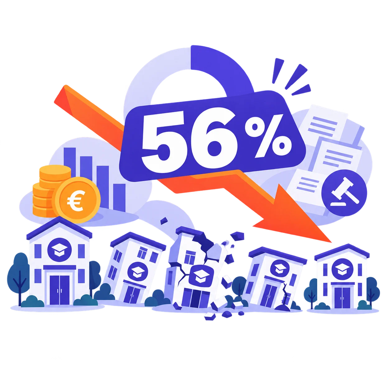 illustration-crise-organismes-formation-56-pourcent-flat-design
