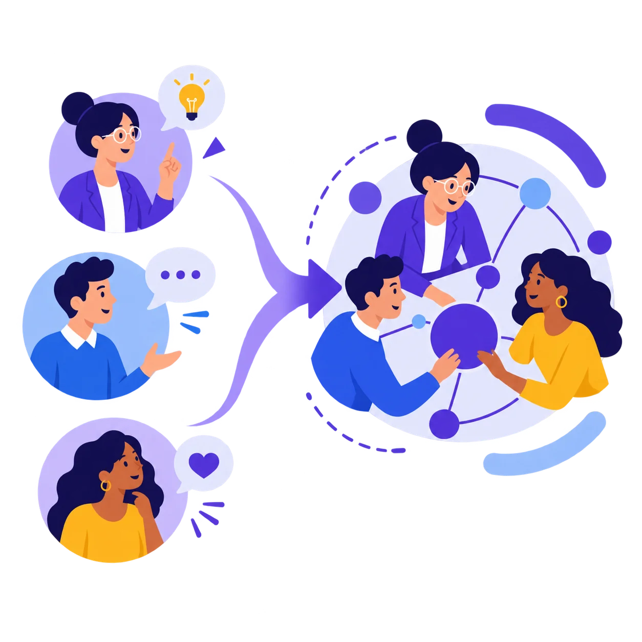 illustration-disc-ice-individu-collectif-equipe-flat-design